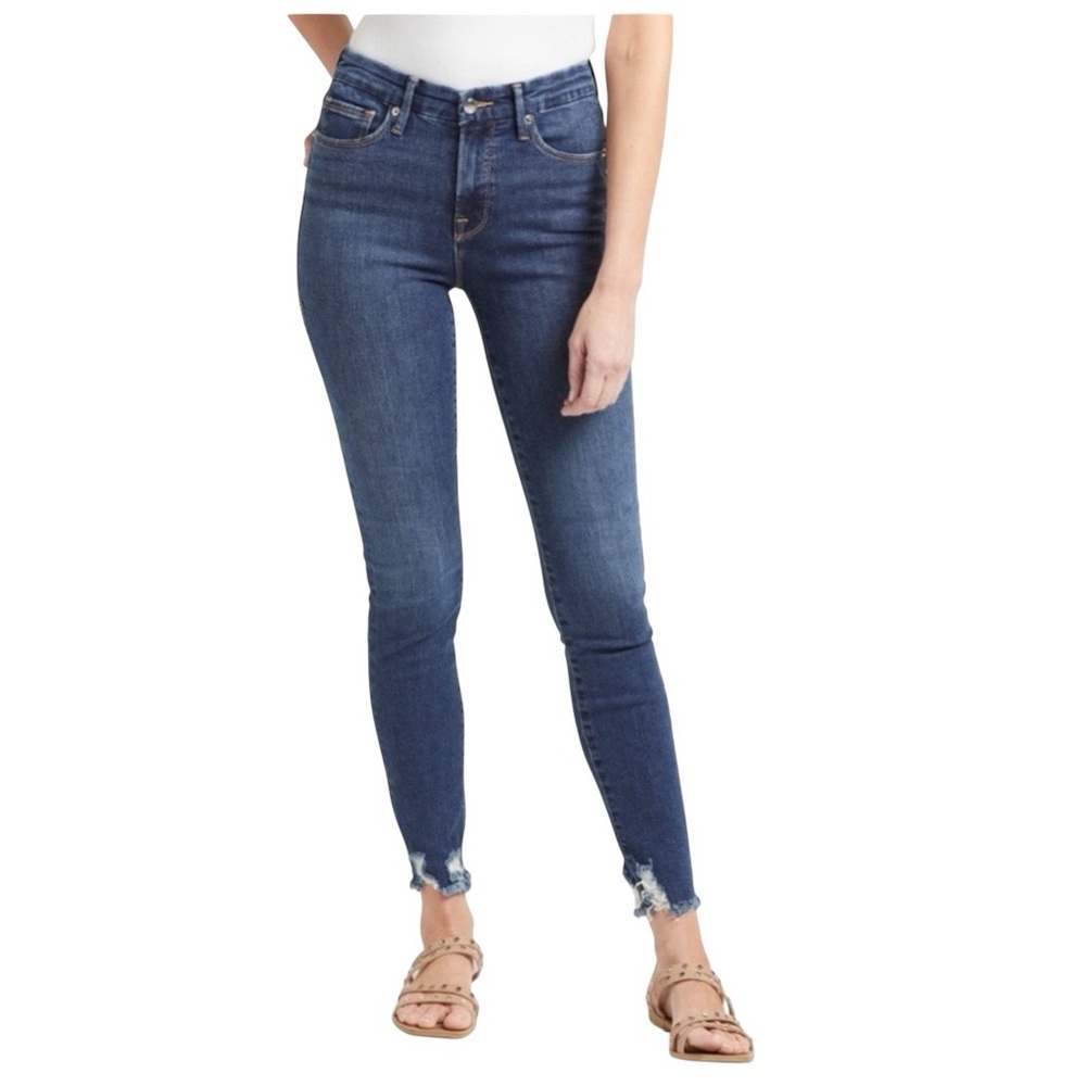 Good American Good‎ Legs Women’s Jeans Sz 14 High Waist Chewed Hem Ankle Length
